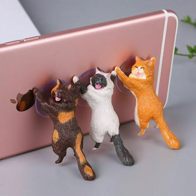 

Universal Cute Cat Cell Phone Holder Tablets Desk Car Stand Mount Sucker Bracket For IPhone Samsung Huawei Xiaomi Mi Accessories