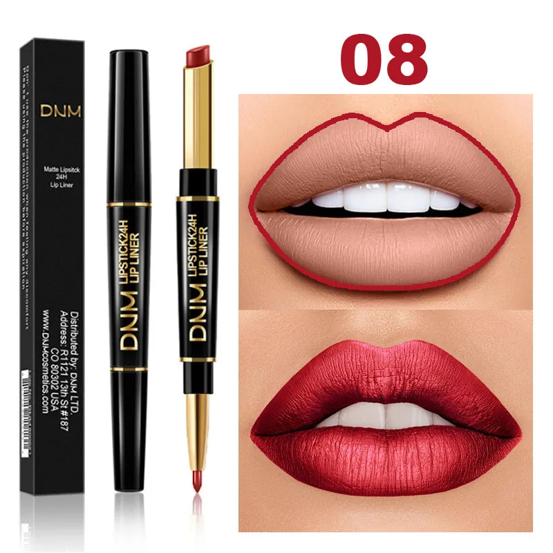 

new 2 IN 1 Lip Liner Waterproof Lasting Double End Lipstick Pen Contour Tint Sexy Red Velvet Matte Moisturizer Lipliner Makeup
