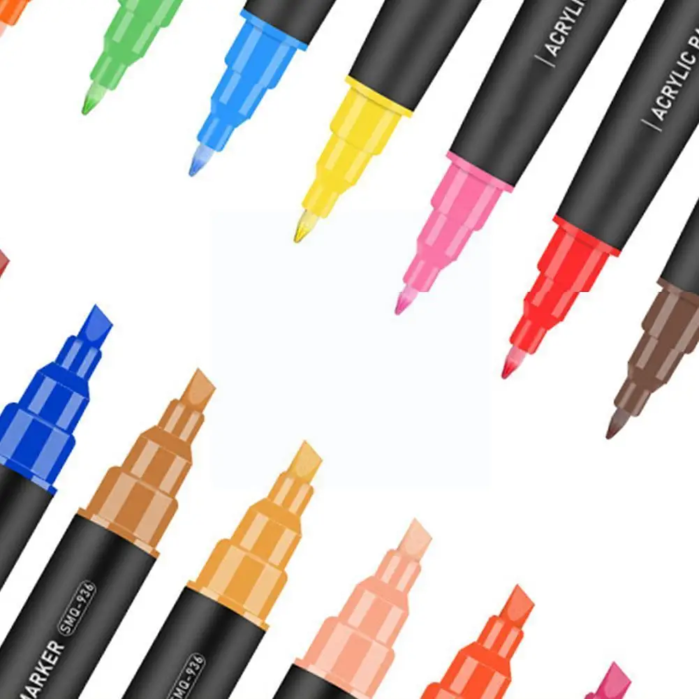 

Двусторонний акриловый маркер, черный стержень, водонепроницаемый маркер «сделай сам», ручка-граффити, художественная керамическая ручка ...