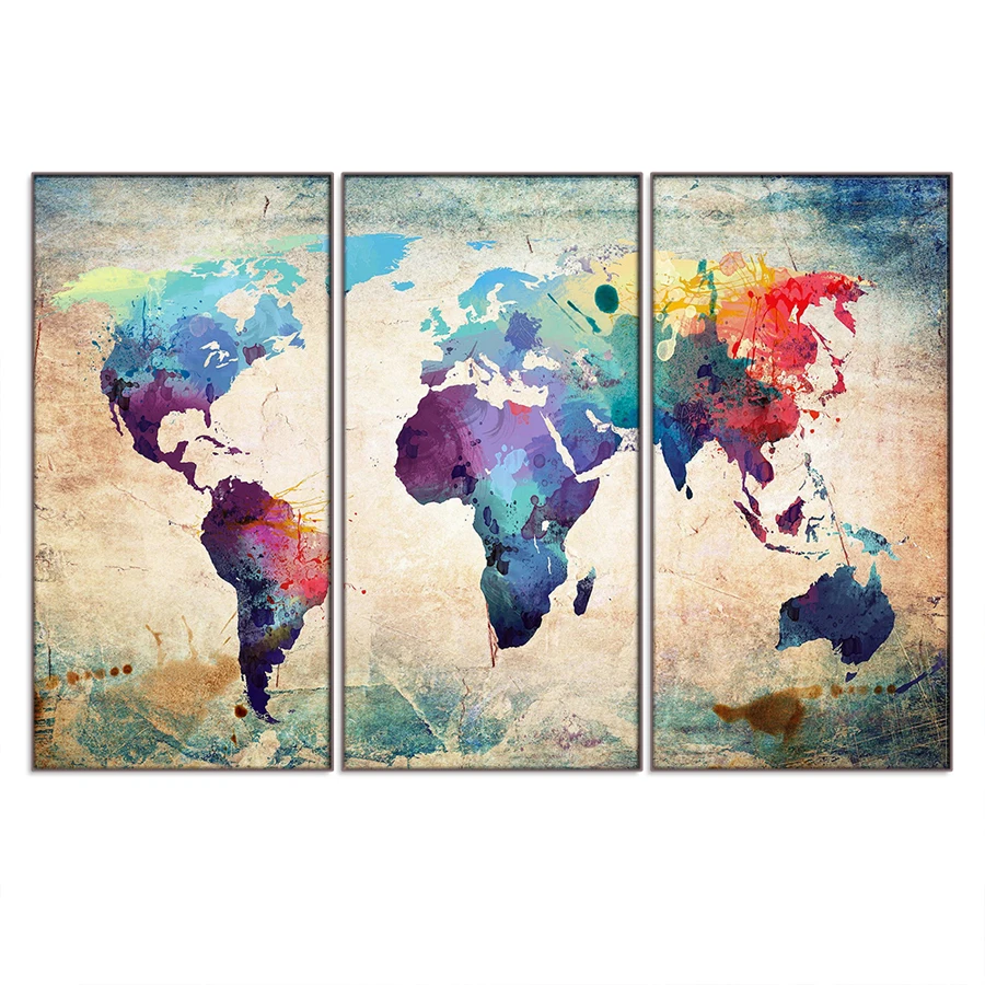 

3 Piece World Map set Picture 5d full square/round diy diamond painting Cross Stitch diamond embroidery needlework home decor