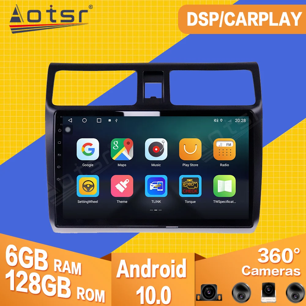 

For SUZUKI SWIFT 2003 2004 2005-2010 Android Car Tape Radio Recorder Video Multimedia Player Stereo GPS Navi Head Unit No 2 Din