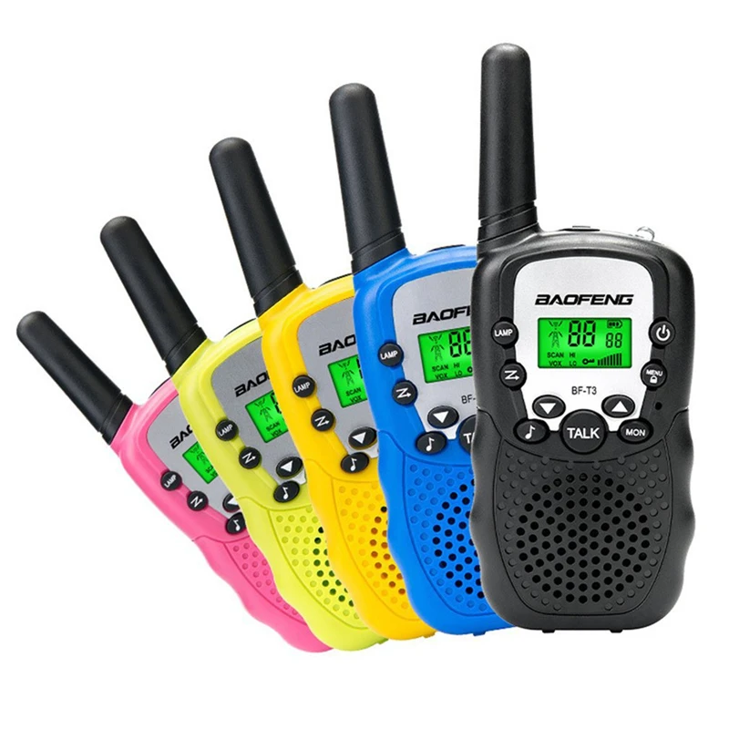 2pcs/lot Baofeng T3 Children Mini Walkie Talkie Kids Radio Toy Woki Toki BF-T3 For Kid Gift BF T3 Portable Two-Way Transceiver