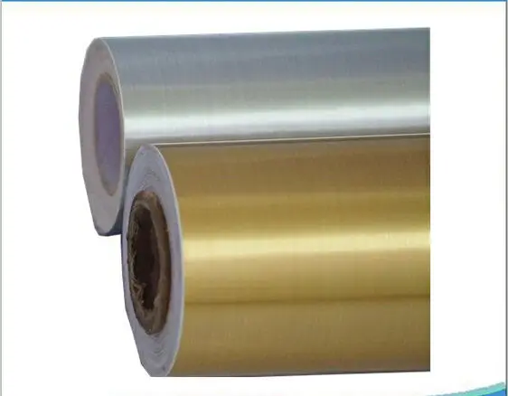 Металлизированная пленка матовая Золотая/серебряная самоклеящаяся пэт для