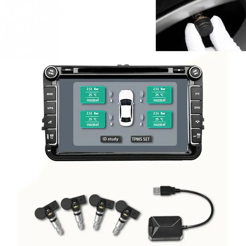 USB TPMS легко установить инструмент в режиме реального времени дисплей Сенсор Автоматическая сигнализация универсальный для Android цифровой модуль контроля давления в шинах