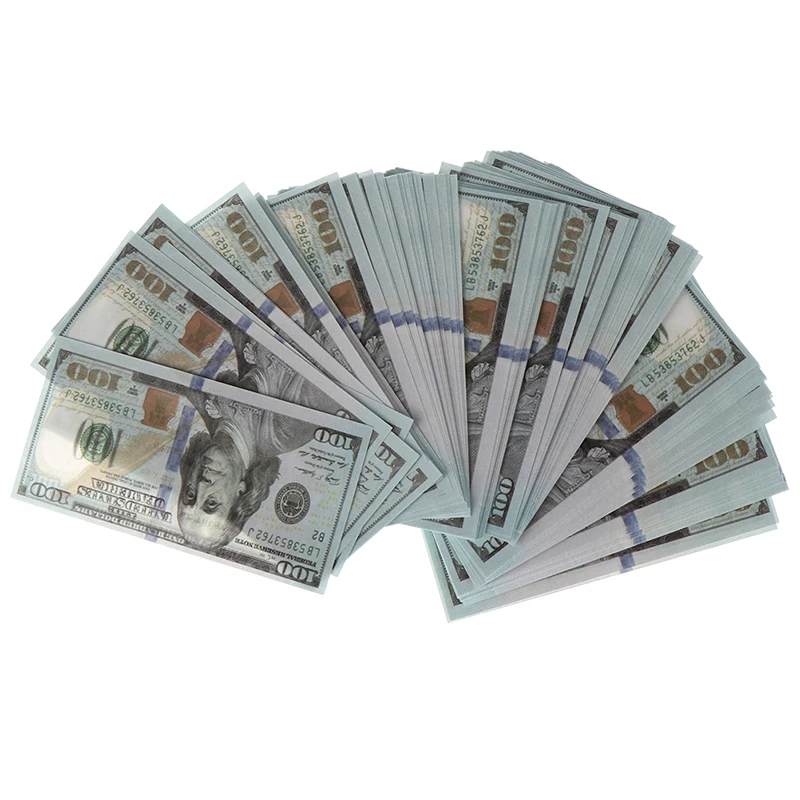 100pieces/set Creative Mini 100 Dollars Miniature Banknotes Children Toys Gifts 1:12 Dollhouse Doll house Accessories - купить по