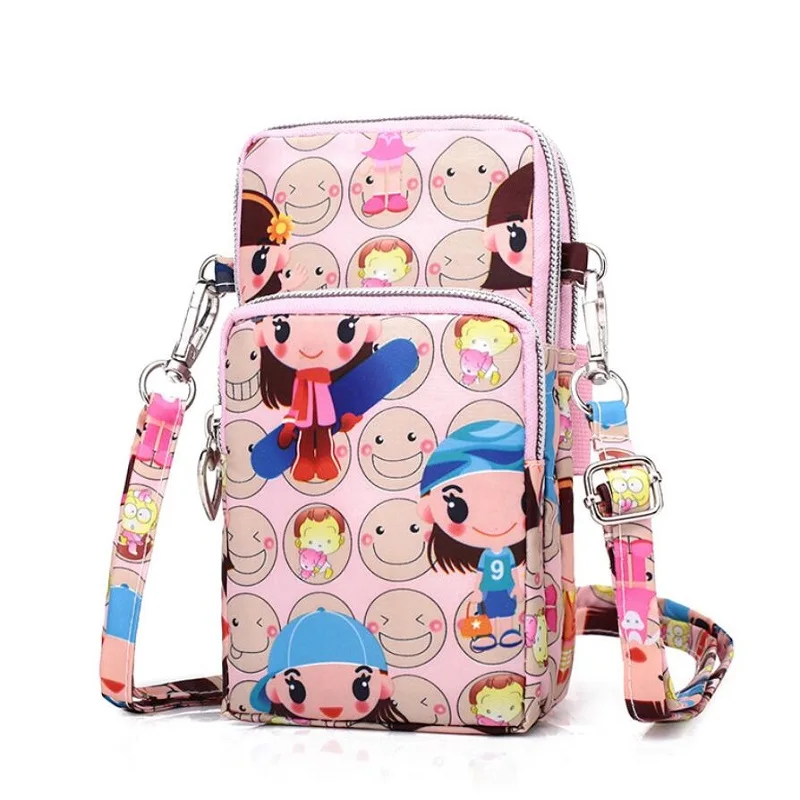 

Cute Carton Mini Bag High Quality Female Nylon Phone Bags Mini Women Messenger Bag Women Clutch Bag New Arm Bag For Women