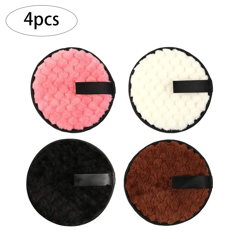 

4 шт., многоразовые салфетки из микрофибры для снятия макияжа