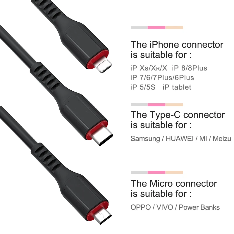 3 в 1 USB кабель 3.1A для мобильного телефона Micro usb type C кабель зарядного устройства для samsung Xiaomi huawei кабель для быстрой зарядки телефона шнур