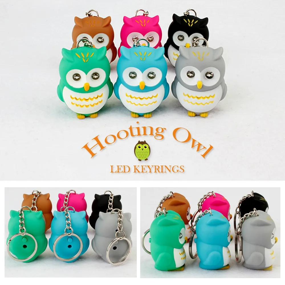 6 шт./Лот оптовая продажа брелок со светодиодной подсветкой в виде совы|owl led|key chain