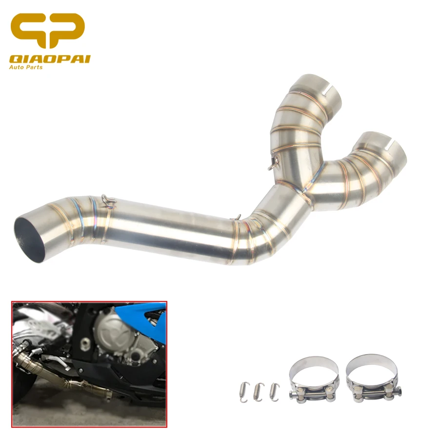 

Motorcycle Middle Tube Link Pipe Slip on Escape Muffler Steel Adapter Pipe for BMW S1000RR S1000 RR S1000R 2010 2012 2013 2014