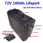 Водонепроницаемый Литий-железо-фосфатный аккумулятор gtk 72 в, 2000 Ач, ЖК-дисплей для Вт, 5 кВт, 7 кВт, 10 кВт, зарядное устройство 10 А