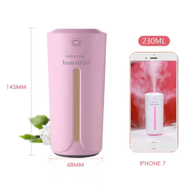 Мини цветной увлажнитель USB диффузор очиститель воздуха большой емкости