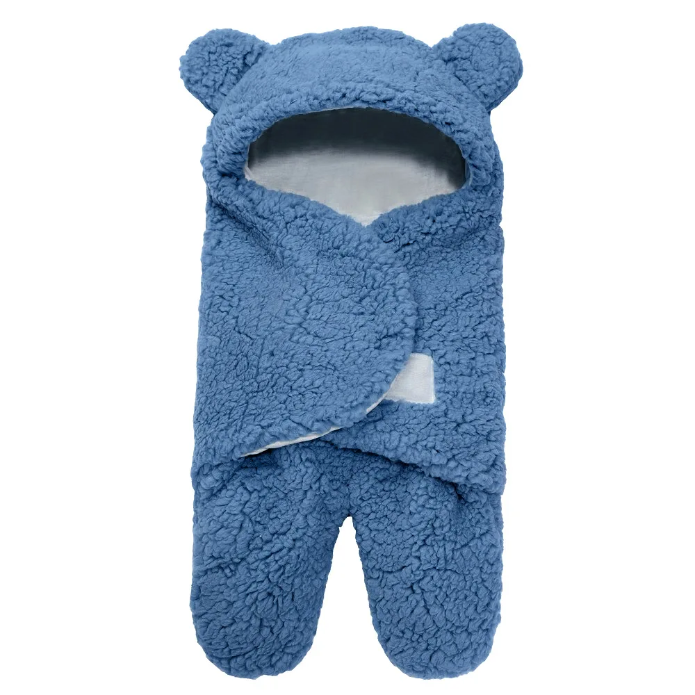 

2021baby sleeping bag baby lamb plush sleeping bag thickened anti-shock fall/winter newborn baby swaddle quilt Things for babies