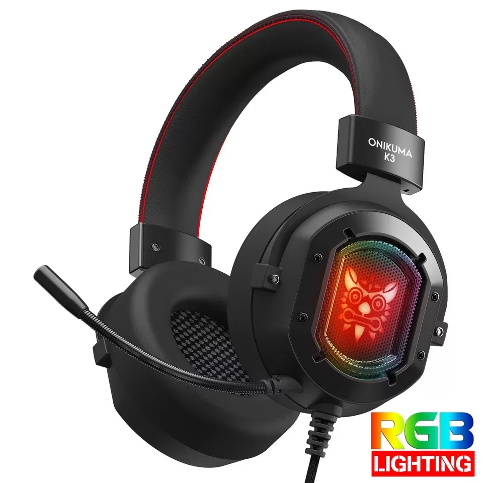 Цветная игровая гарнитура RGB для ноутбука с Виртуальным объемным звуком и USB