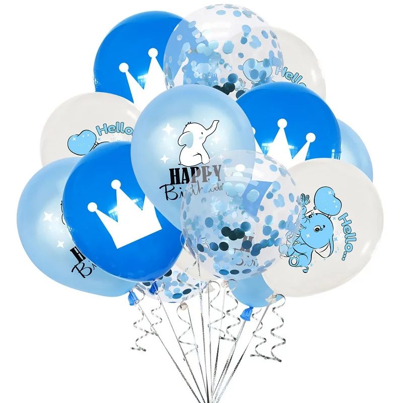 

12pcs Elephant Latex Balloon Little Peanut Baby Shower Elephant Balloon for Boy Girl Elephant Animal Birthday Party Supplies