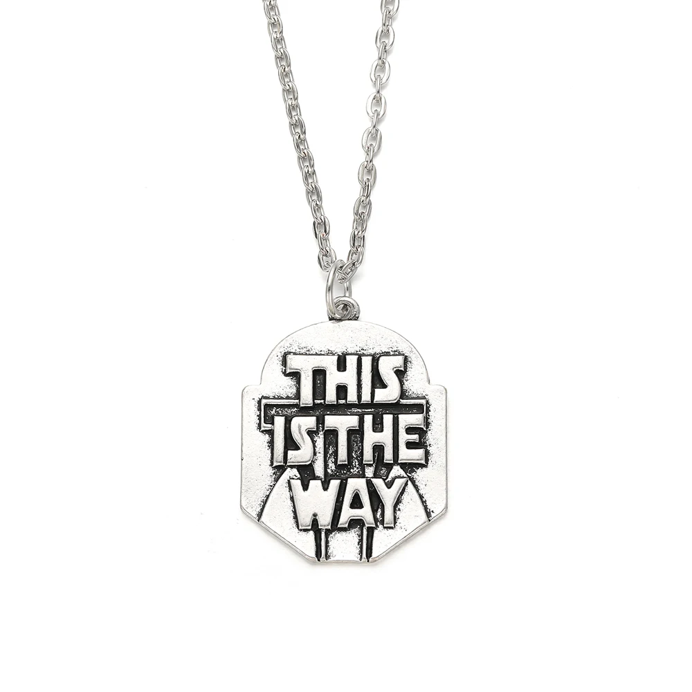 

Mandalorian this is the way Necklace Soldier Pendant Cosplay Costumes for Kid Boy Girl Halloween Party Jewelry Wholesale