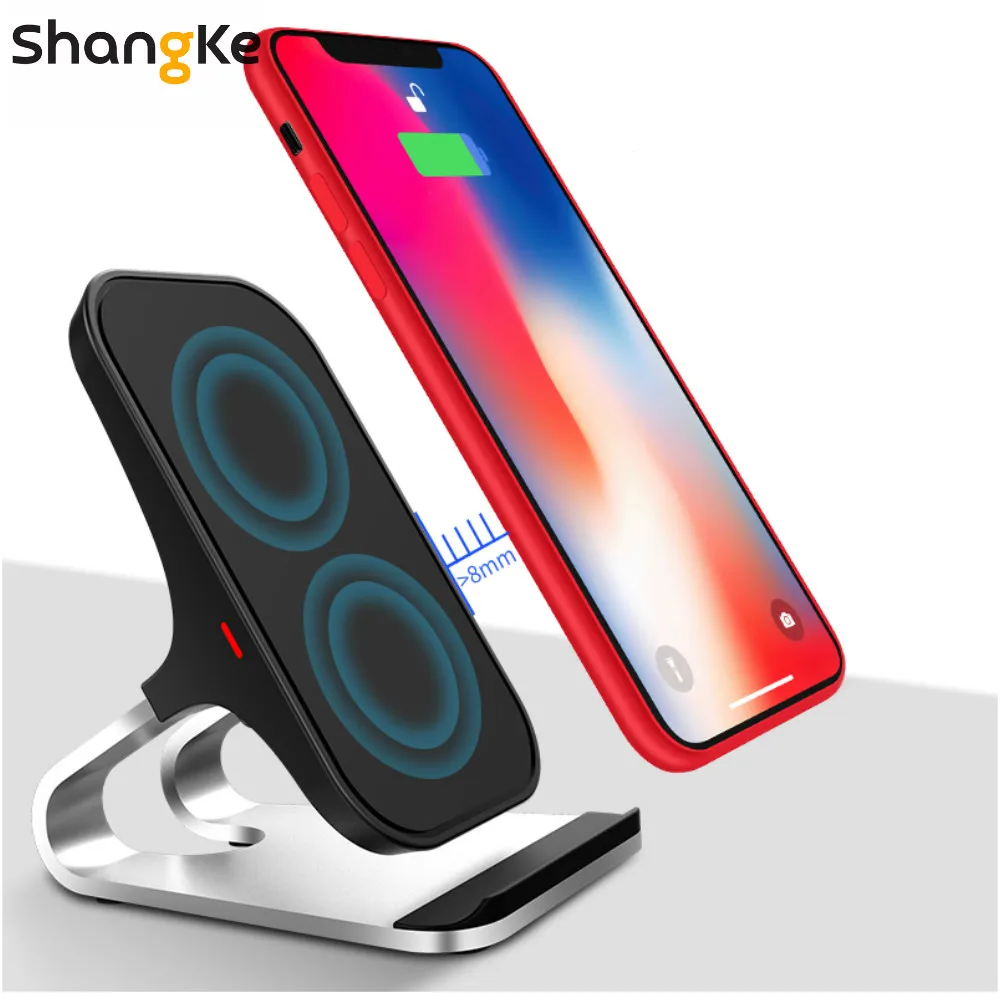Qi Беспроводное зарядное устройство для iPhone XS XR X 8 8Plus 10 Вт беспроводное быстрое зарядное устройство подставка держатель для телефона для Samsung gs9 S8 S7 S6 Edge Note 8