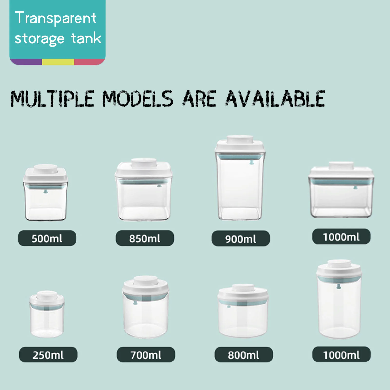 

Moisture-proof independent transparent food storage tank, sealed grain storage tank, kitchen storage supplies