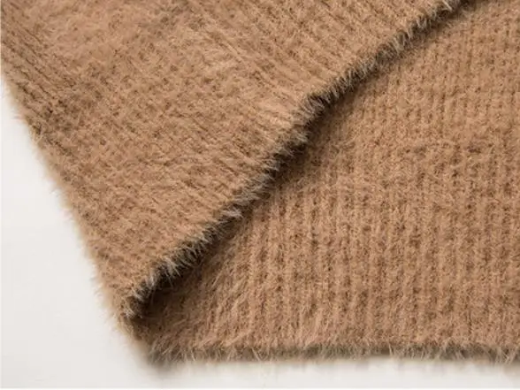 Искусственный мех норки кашемировый свитер с высоким плотно облегающим шею