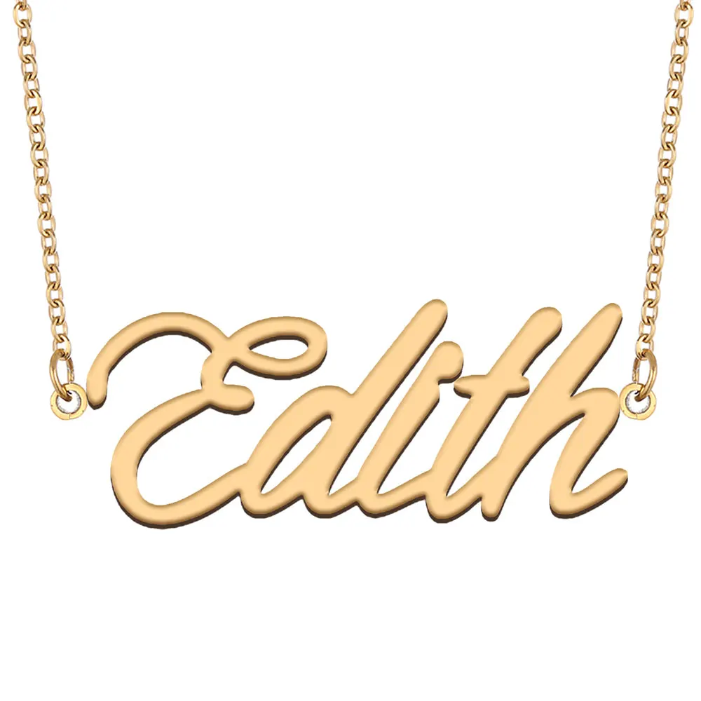 

Edith Nameplate Necklace for Women Stainless Steel Jewelry Gold Plated Name Chain Pendant Femme Mothers Girlfriend Gift