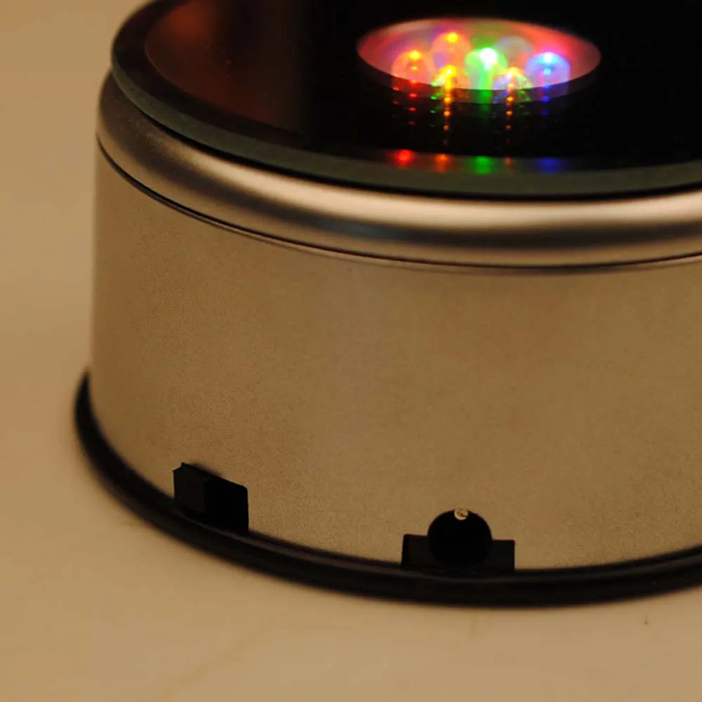 7 LED USB вращающаяся светящаяся основа светлая красочная круглая подставка для