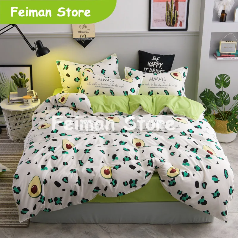 Лавандовый Комплект постельного белья Женский пододеяльник в полоску летний