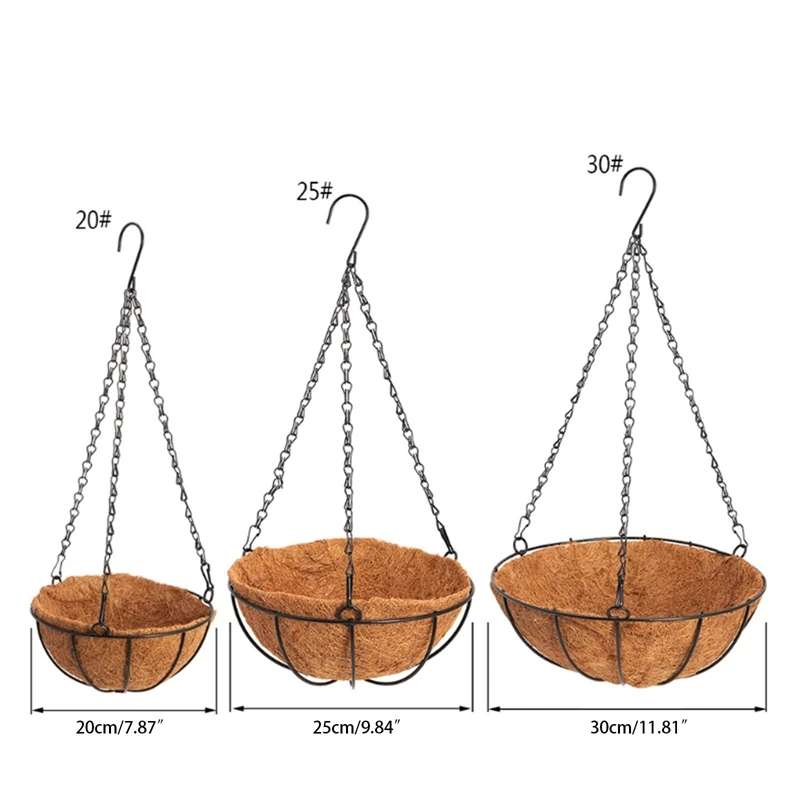 

Hanging Coconut Vegetable Flower Pot Basket Liners Planter Garden Decor Iron Art Garden Flower Planters Pots