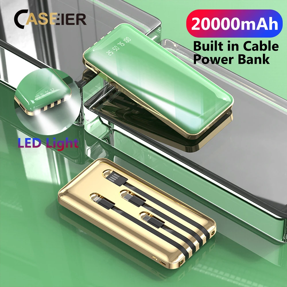 Внешний аккумулятор со встроенным кабелем 20000 мАч USB Type C|Внешние аккумуляторы| |