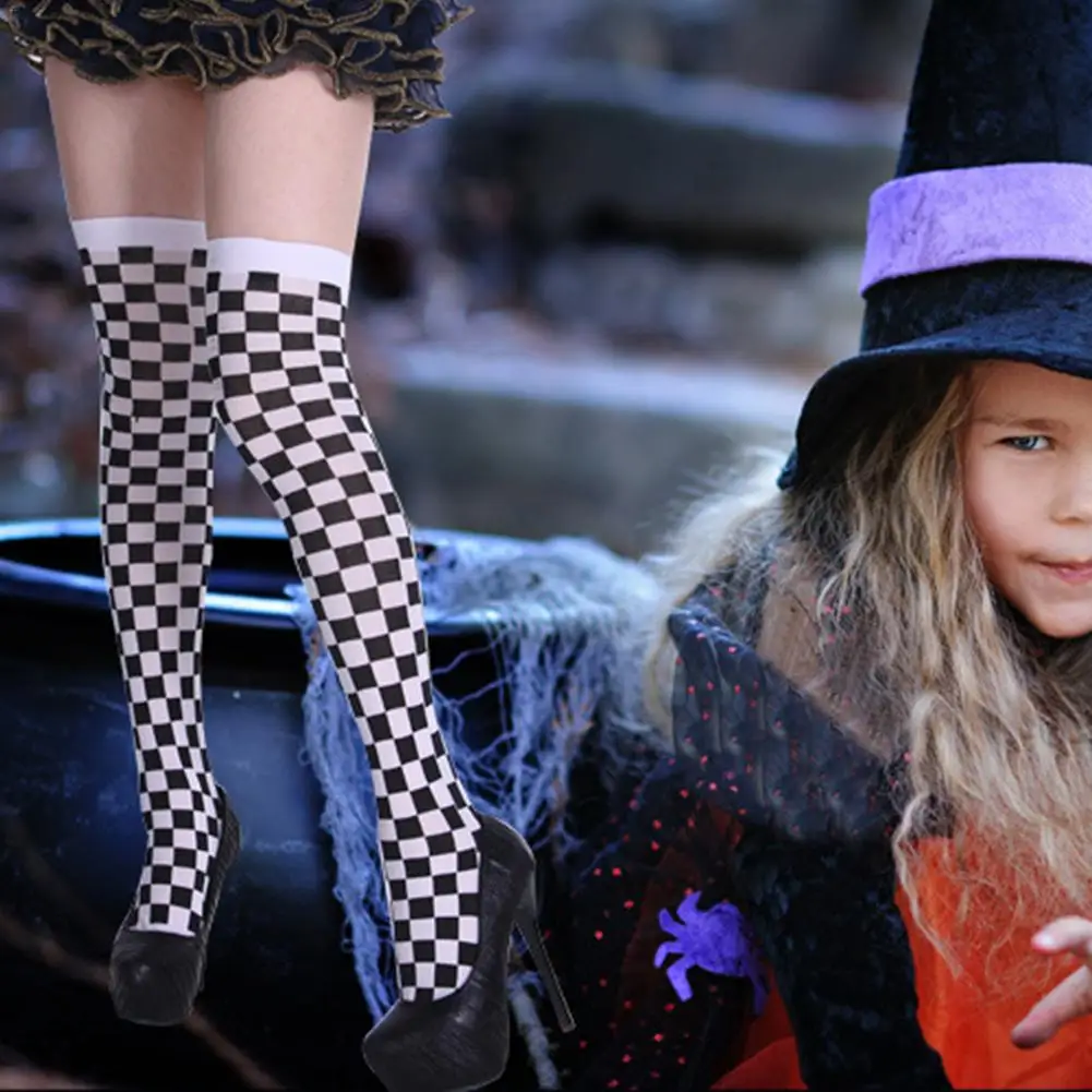 Носки с символикой аниме длинные носки в клетку эластичные леггинсы колготки