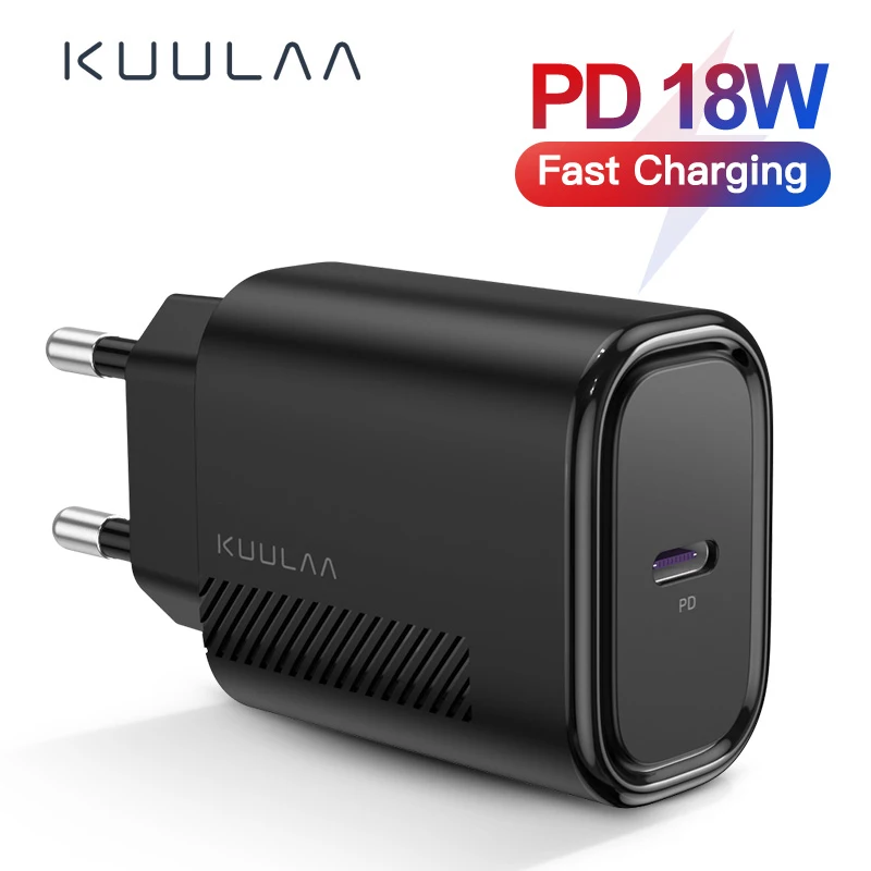 Зарядное устройство Kuulaa Usb 18 Вт Pd 3 0 Быстрая зарядка 4 штекер C для Iphone 11 Pro Max |