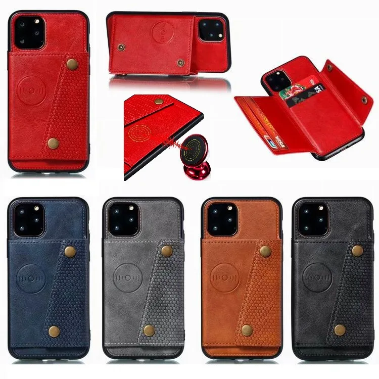 

Leather double buckle shell Wallet with card storage Cell phone for iPhone 6 Plus 7 8 XR XSMax 11 Pro protective case Ambok