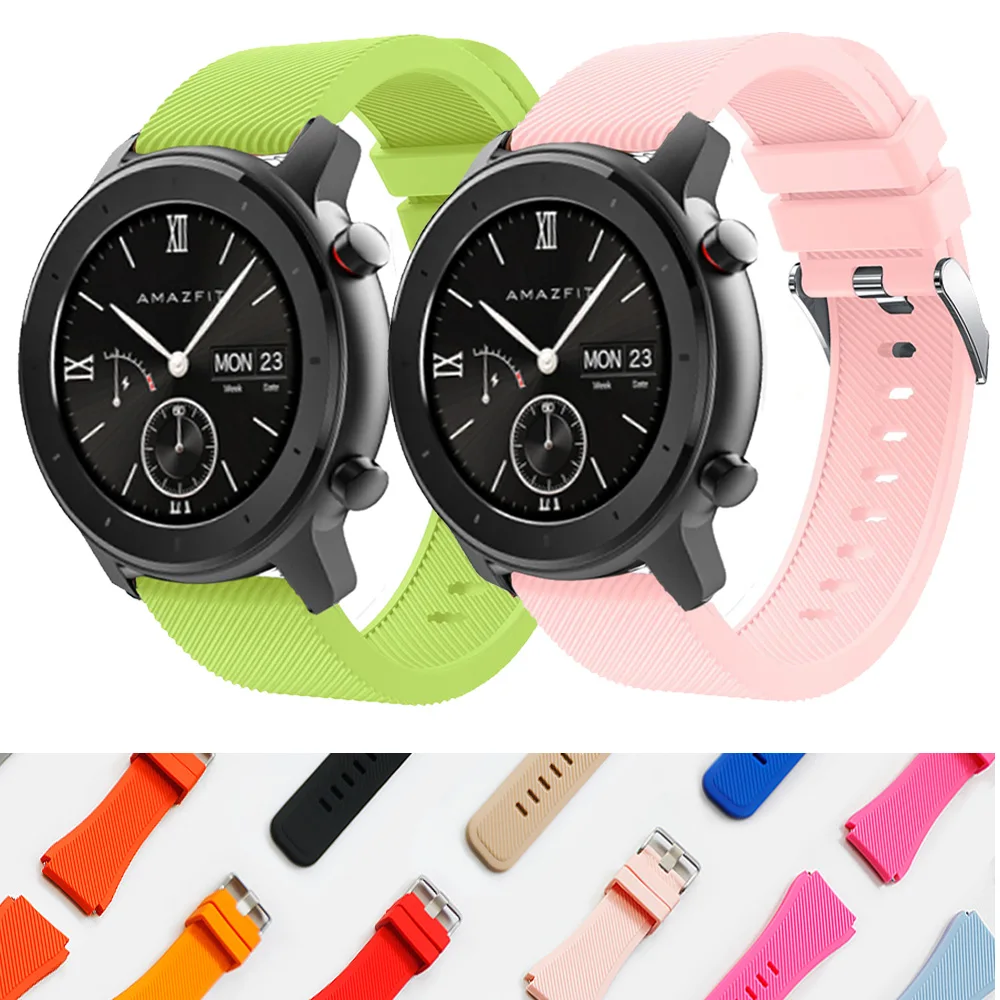 Мягкая силиконовая лента ремешок для Huami Amazfit GTR 42 мм Смарт часы 20 мм ремешок для часов сменный ремешок спортивный дышащий браслет ремень