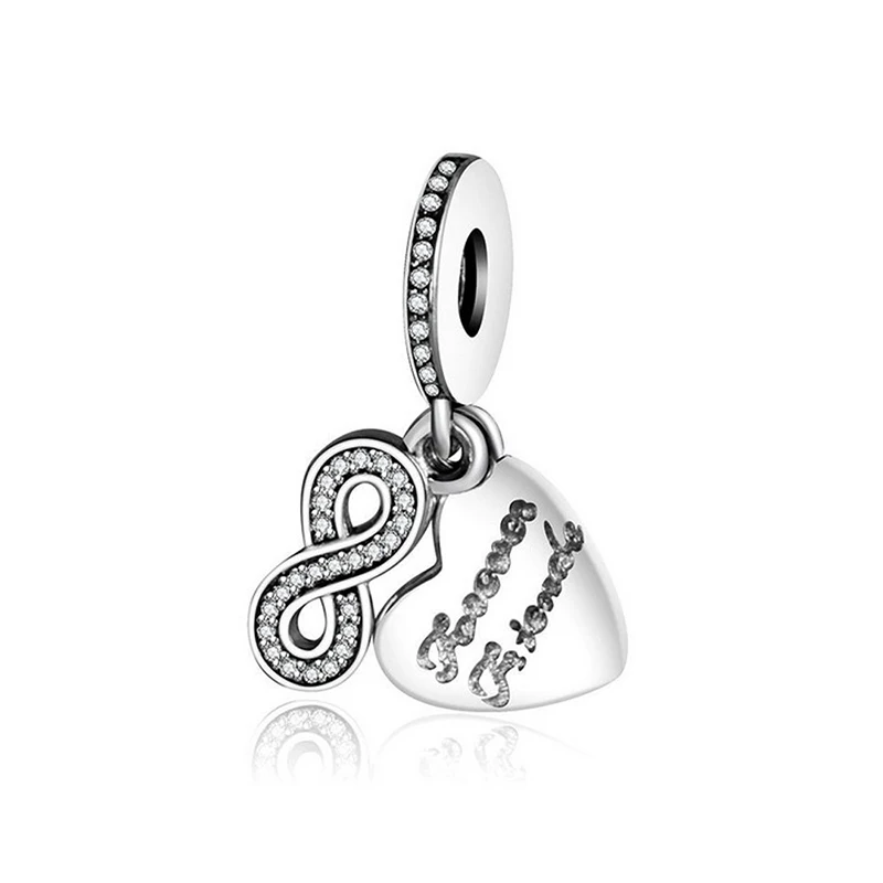 Подходит к оригинальному пану амулеты браслет с сердечком и цифрой 8 подвески