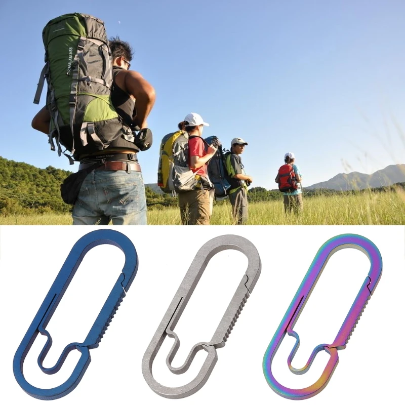 

EDC Outdoor Camping Carabiner Titanium Alloy Keychain Hanging Buckle Snap Hooks 27RD