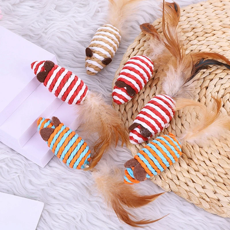 1 шт. Рандомный цвет игрушка для котов "Кошачья игрушка с искусственным пером и бумажной нитью для жевания и игры с тренировкой"