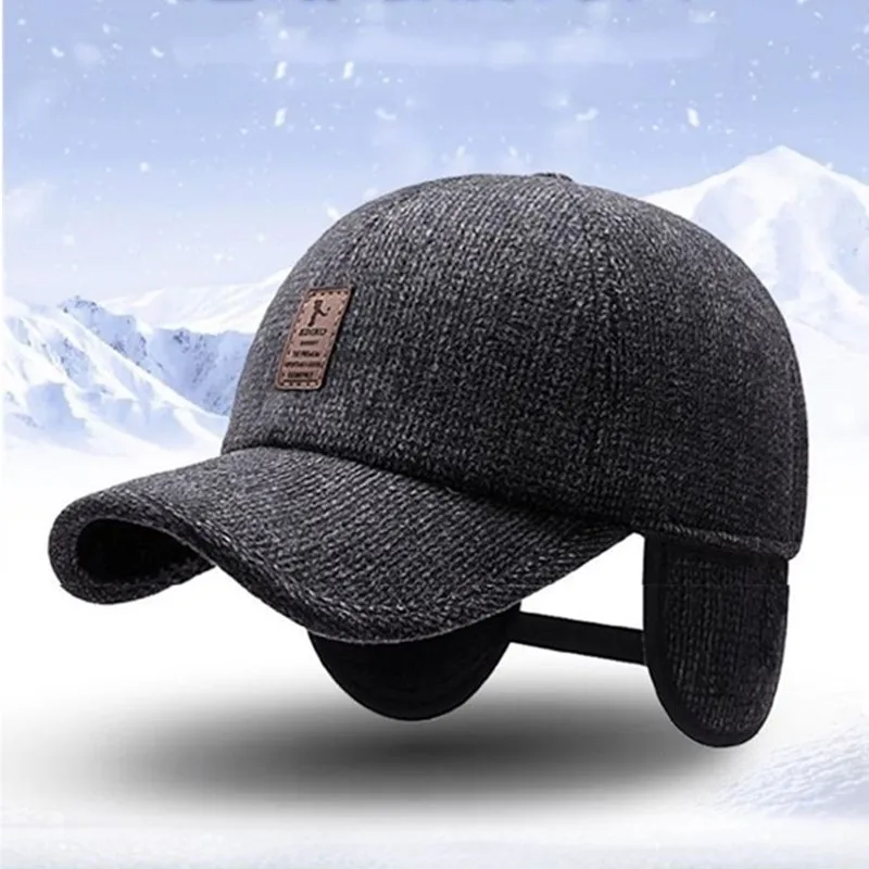 

Thicken Warm Winter Cap Sport Outdoor Golf Baseball Cap Hats for Men Snapback Women Casquette Bones Dad Caps Gorras Earflaps