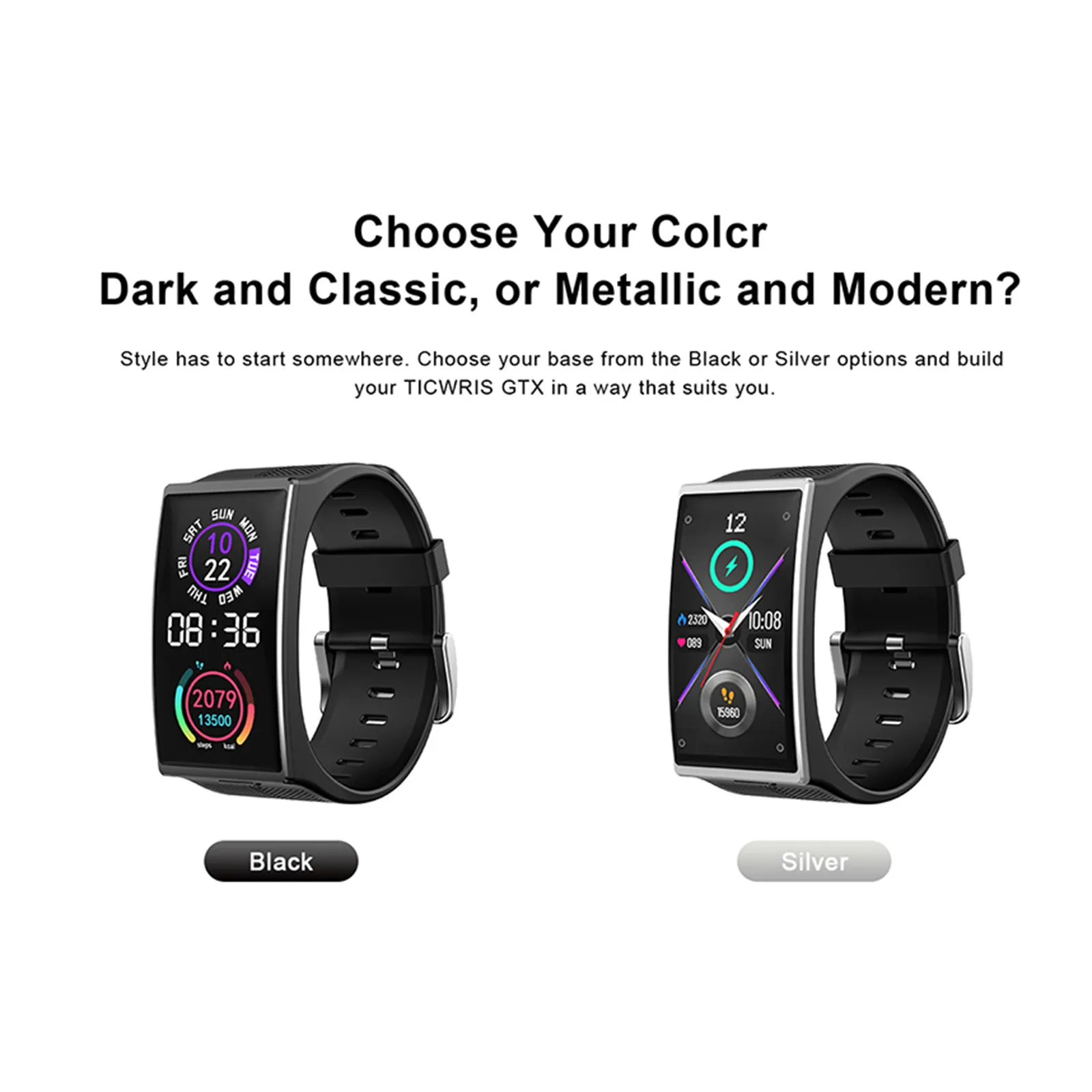 

TICWRIS GTX Smart Watch 1.91 Inch Fitness-Tracker Heart-Rate Monitor Waterproof