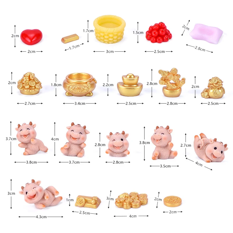 Маленькая Статуэтка милого золотого быка 1 шт. маленькая фигурка ремесла