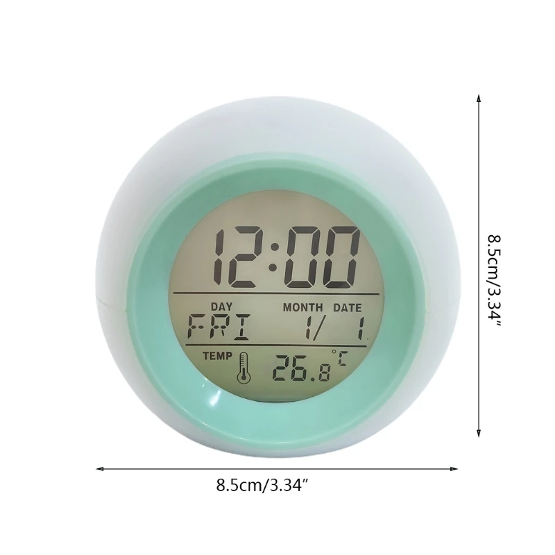 

449C Kids Alarm Clock, 7 Color Changing Night Light,Moon Stars Projector Alarm Clock, Snooze, Touch Control, Temperature for