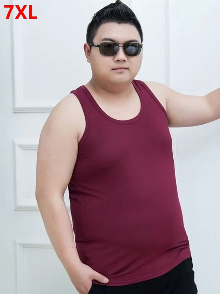 7XL топы мужчины XL мужские спортивные большой ярдов Мужская жилет Лето супер большой мужские без рукавов модальные Майка Большие размеры