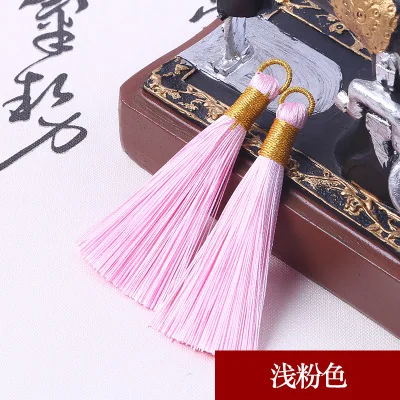 color 17 10 шт., 8 см, полиэфирная шелковая кисточка для сережек, амулет для изготовления, Сати, кисточки, кулон, сделай сам, ювелирное изделие, ручная работа - Цвет: color 17