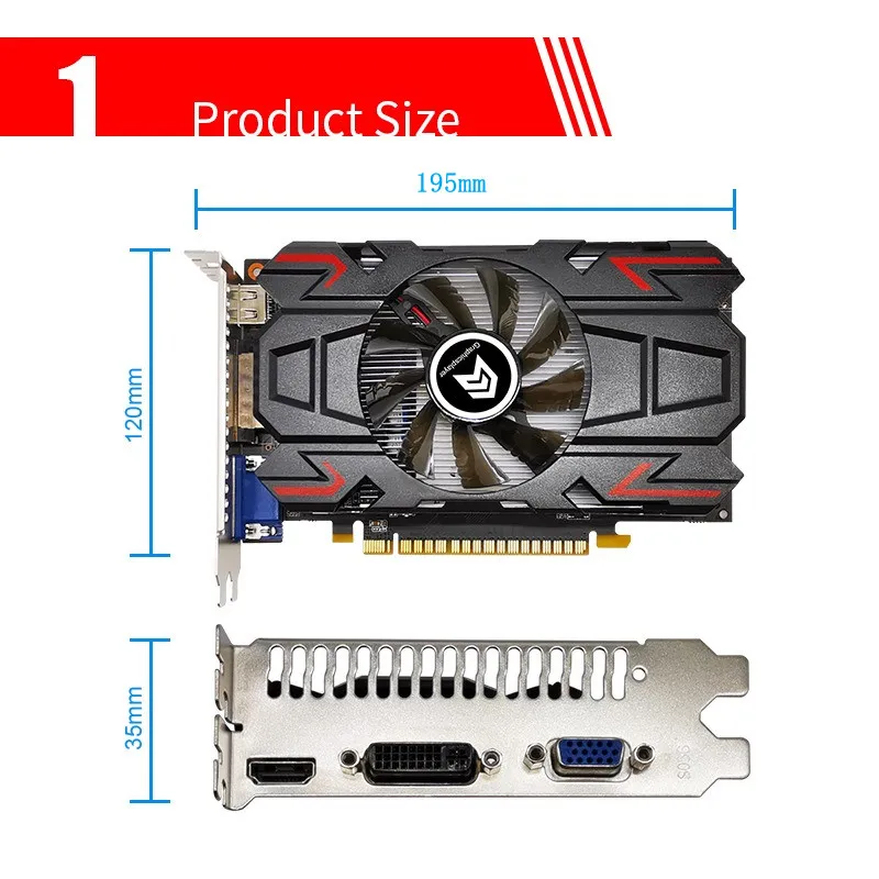 Оригинальный чип Графическая карта VGA Видеокарта GTX PC GTX650 2 ГБ/2048 МБ бит для
