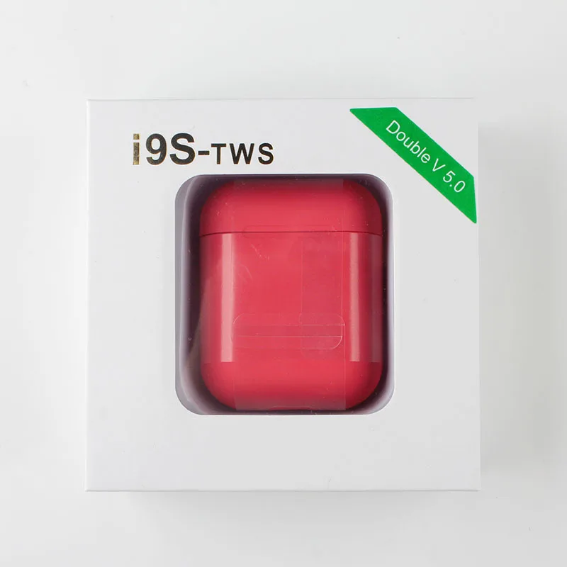 Цветные I9s TWS Близнецы наушники мини беспроводные Bluetooth наушники гарнитуры Стерео Наушники Беспроводные для IPhone samsung huawei - Цвет: Красный