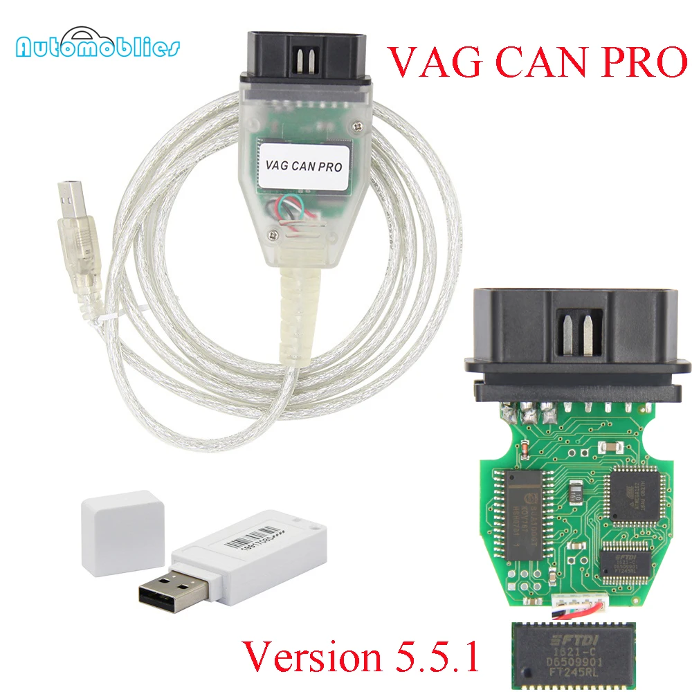 OBD2 VAG CAN PRO V5.5.1 с FTDI FT245RL чип VCP диагностический интерфейс USB кабель Поддержка Can Bus UDS