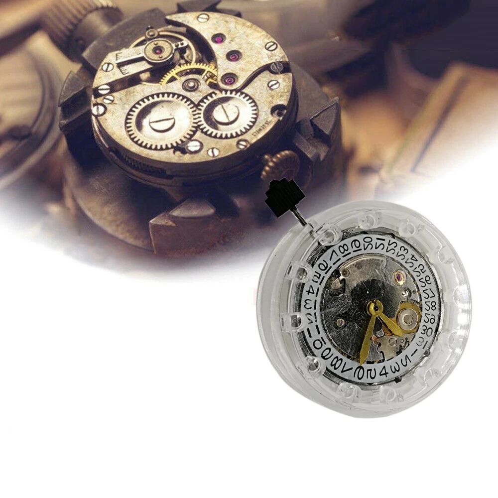 

Clone ETA 2824 movement replacement Shanghai Mechanical Automatic movement date display Watch clock repair tool Silver color