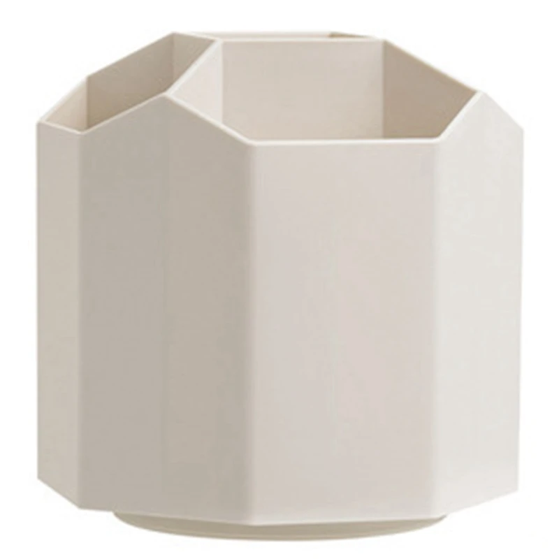 

Rotating Desktop Storage Rack, Pencil Holder, Office Accessories Storage Box, 5 Compartments, White