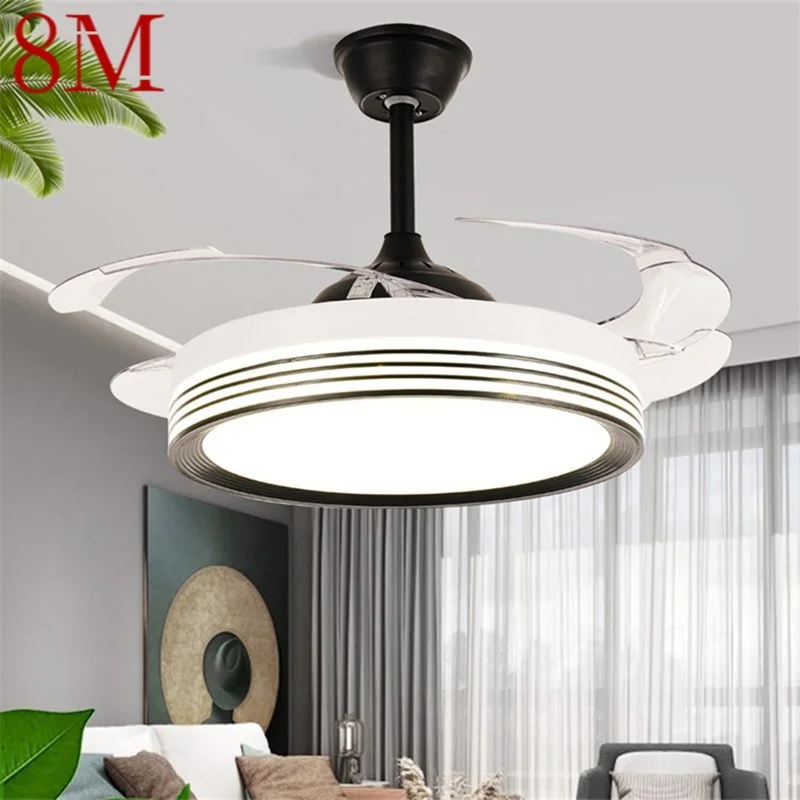 

8M Ceiling Fan Light Invisible Lamp With Remote Control Modern Simple LED For Home Living Room