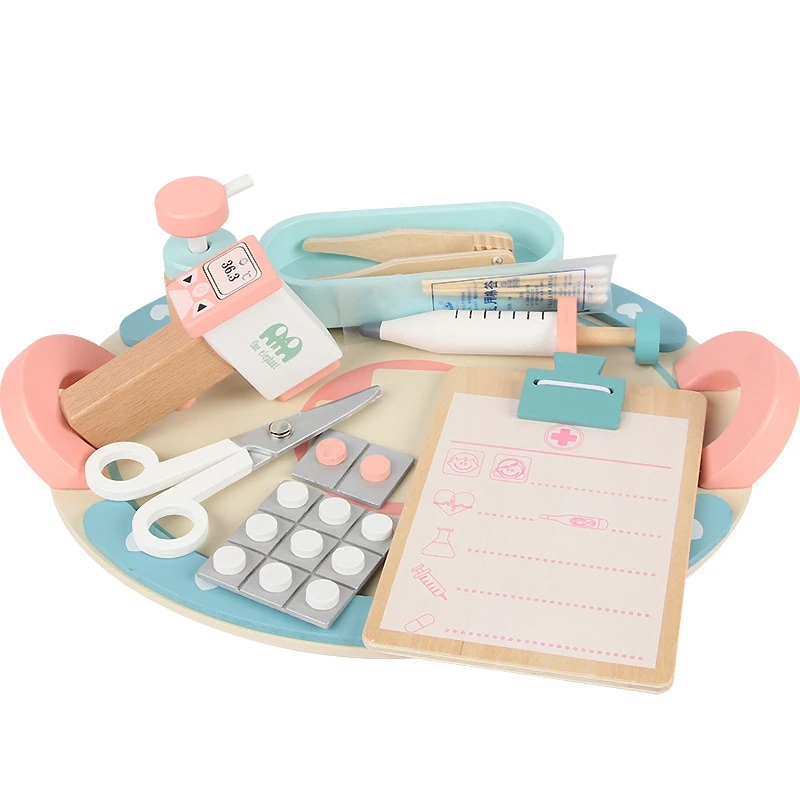

Kid Wooden Simulation Small Set Toys Boys Girls to Imitate the Nurse to See Injection Play Toys