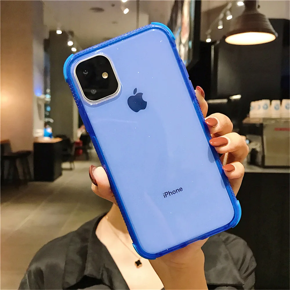 N1986N чехол для телефона для iPhone 11 11 Pro Max X XR XS Max 6 6s 7 8 Plus роскошный блестящий яркий противоударный прозрачный мягкий ТПУ