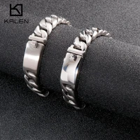 13mm classic curb cuban link chain bracelet mens 316 stainless steel brushedpolished never fade fashion jewelry